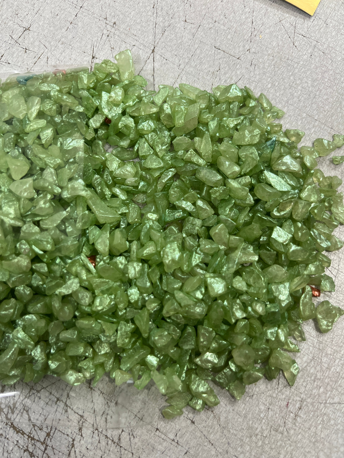 Parrot green dyed stone