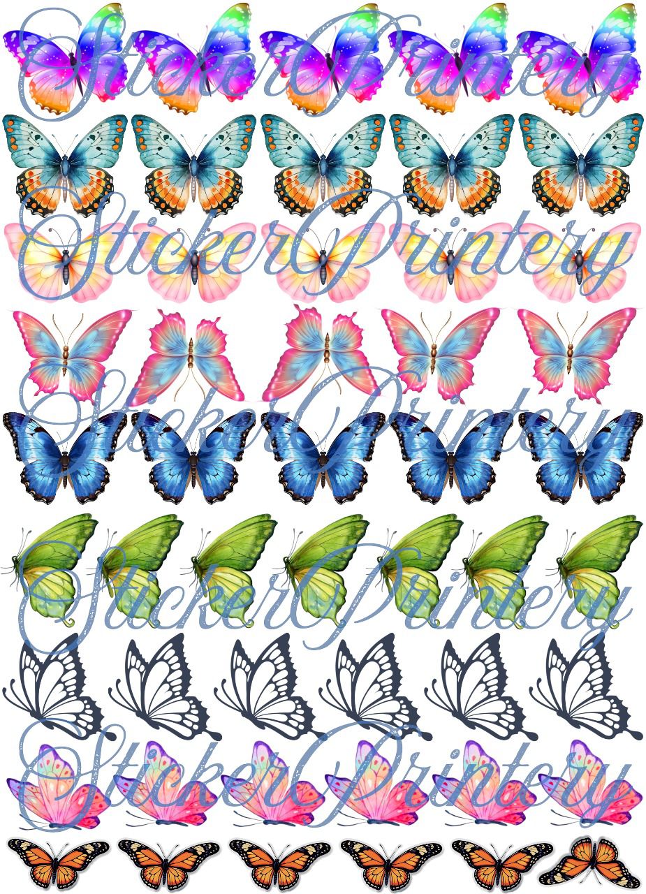 Butterfly sheet (pill of sticker)a4 size