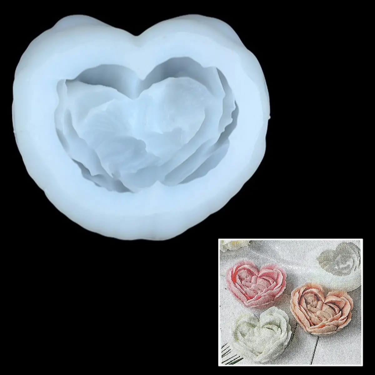 Rose heart silicon mould