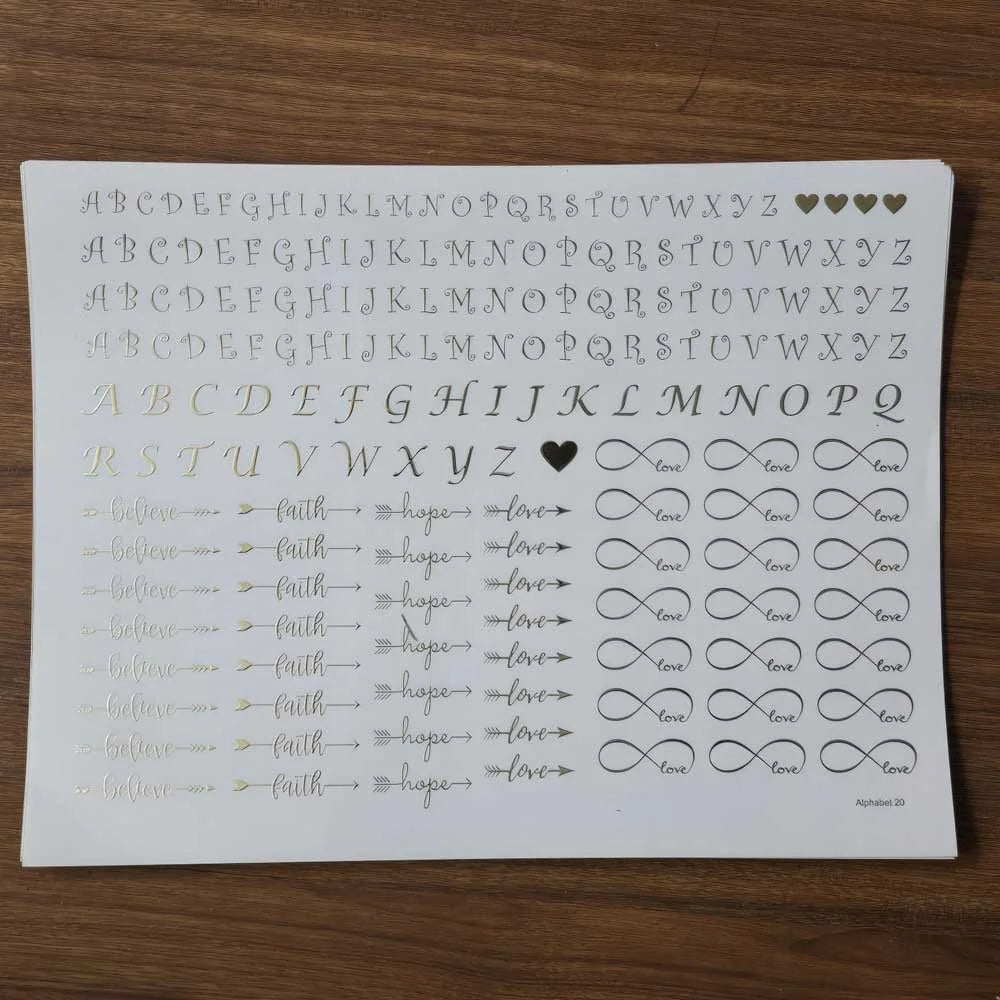Alphabet EMBOSSED STICKER SHEET A/4 (20)