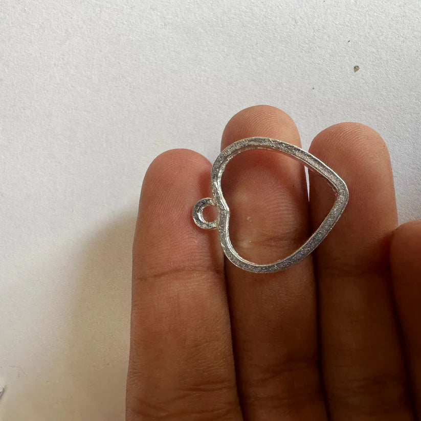 Mini bezel heart silver