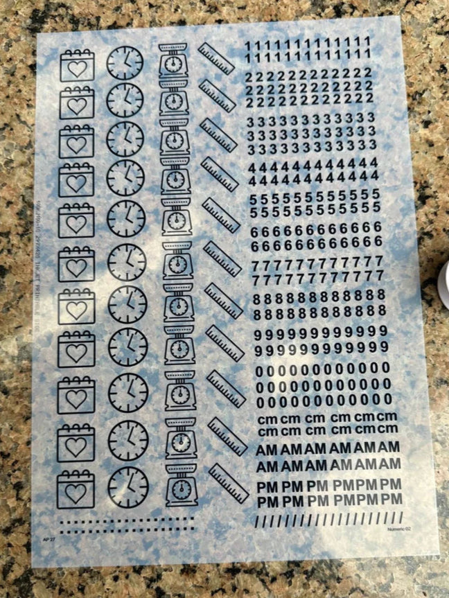 Insert sheet baby details