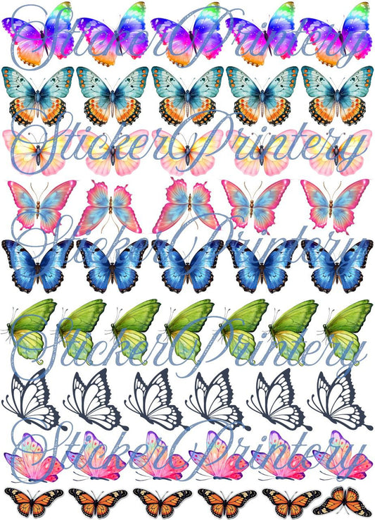 Butterfly sheet (pill of sticker)a4 size