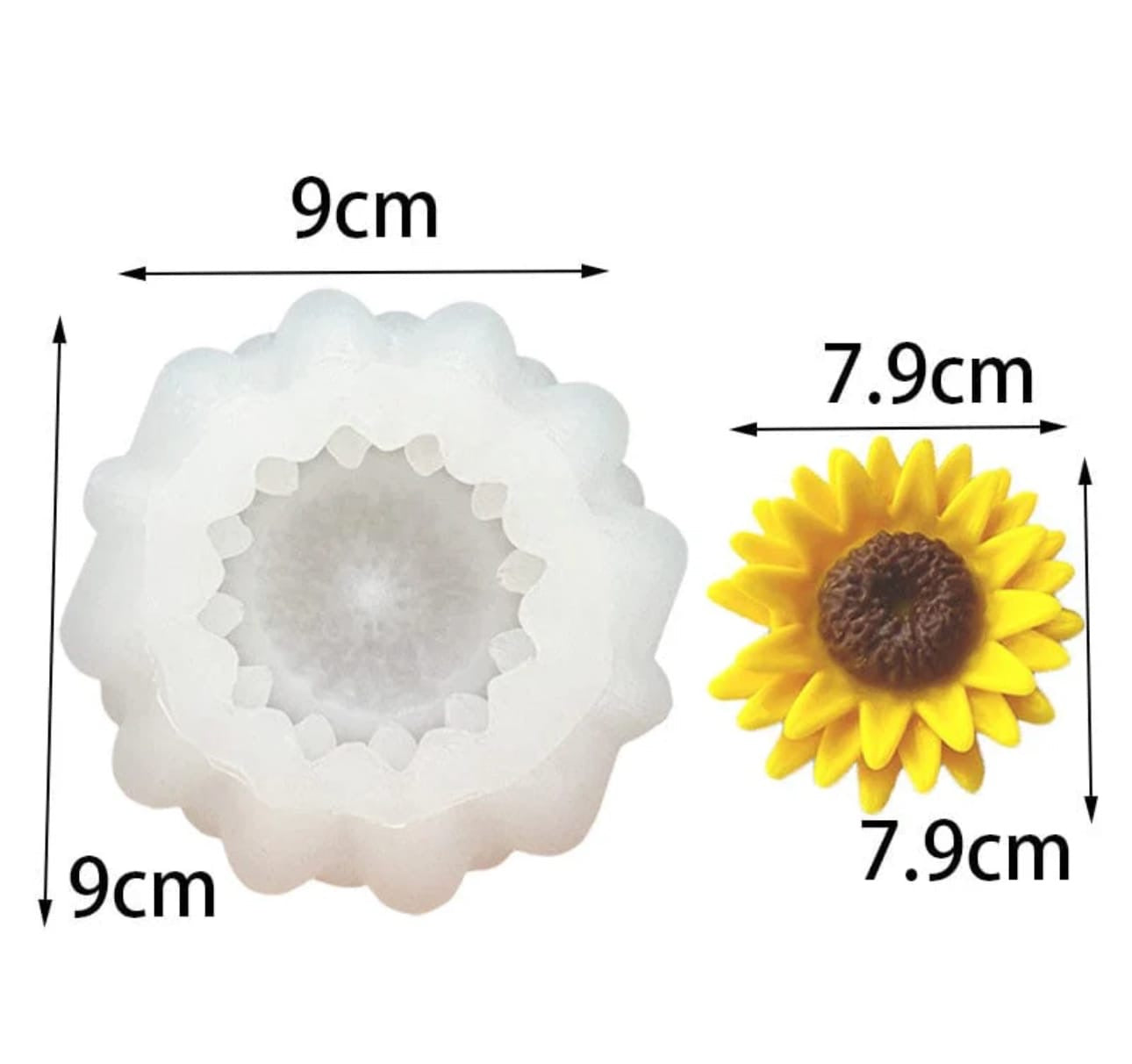 Sunflower candle mould
