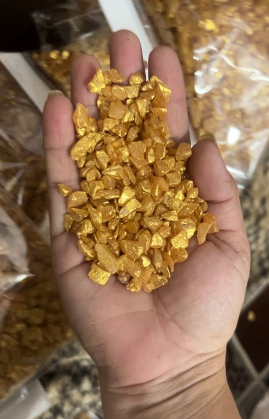Golden dyed stone