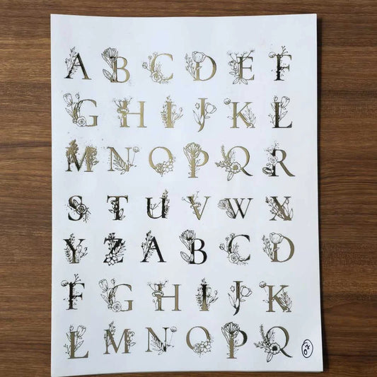 Alphabet EMBOSSED STICKER SHEET A/4