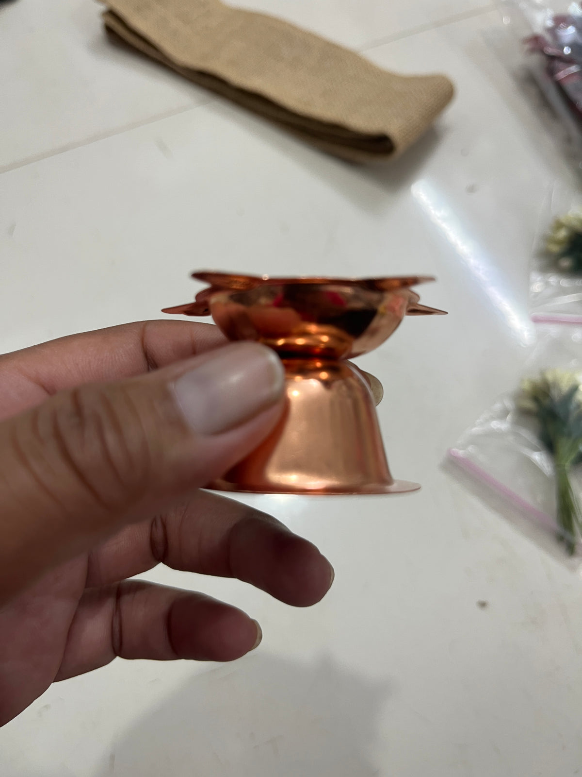 Rose gold diya