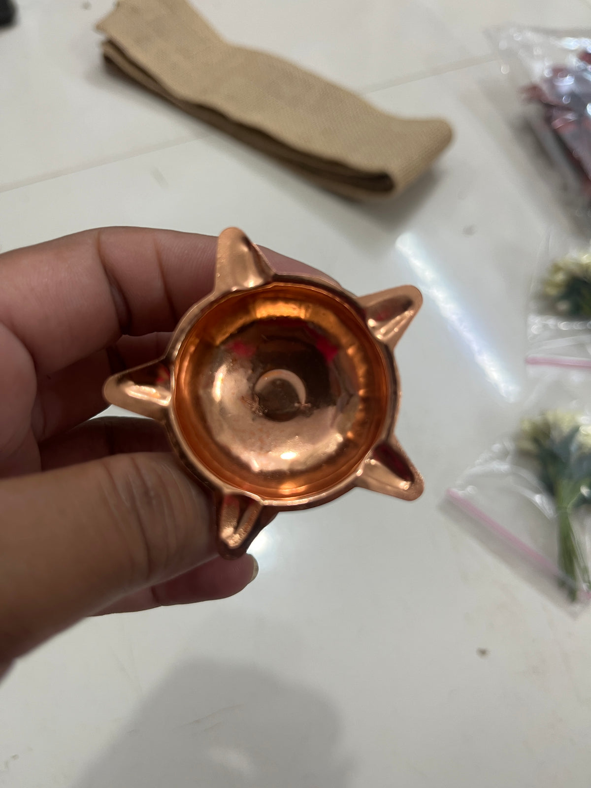 Rose gold diya