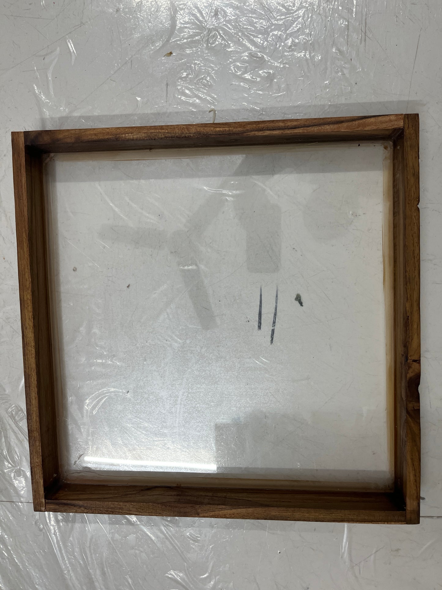 Teak Wood Frame With Acrylic Glass ( 14 inch )