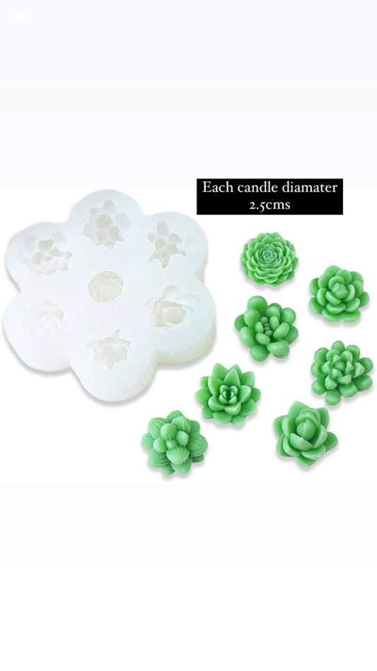 7 cavity succulent cactus candle mould