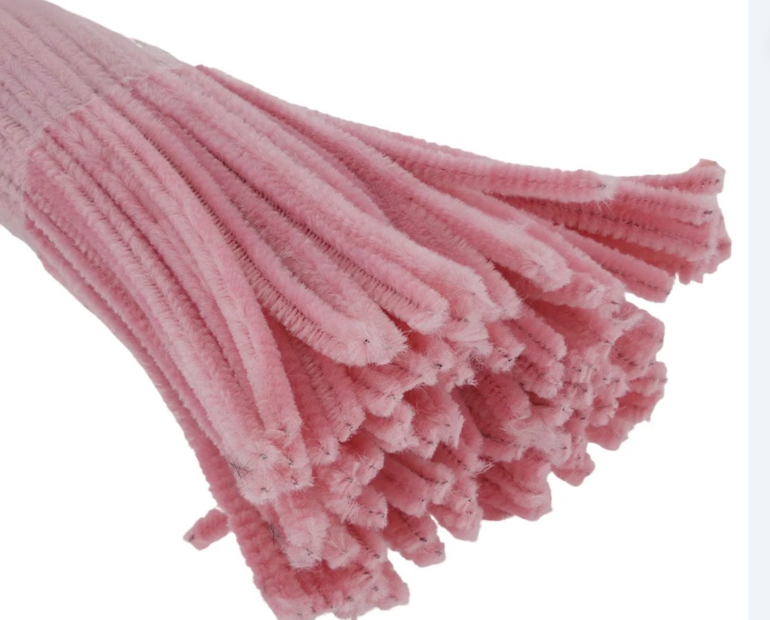 Pastel pink (100pcs) Pipe cleaner