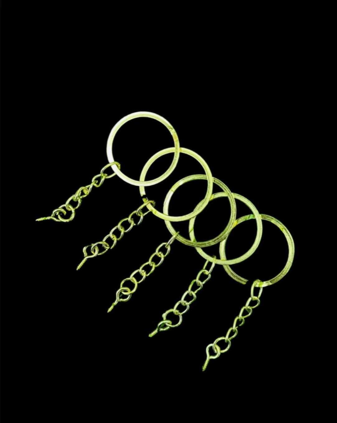 Gold keychain ring with i hook pack of 5pcs