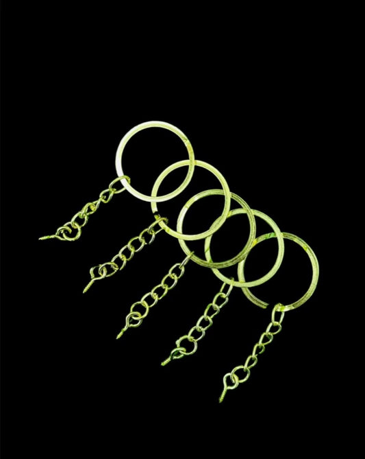 Gold keychain ring with i hook pack of 5pcs