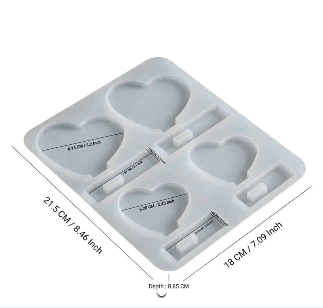 4 cavity heart with stand mould