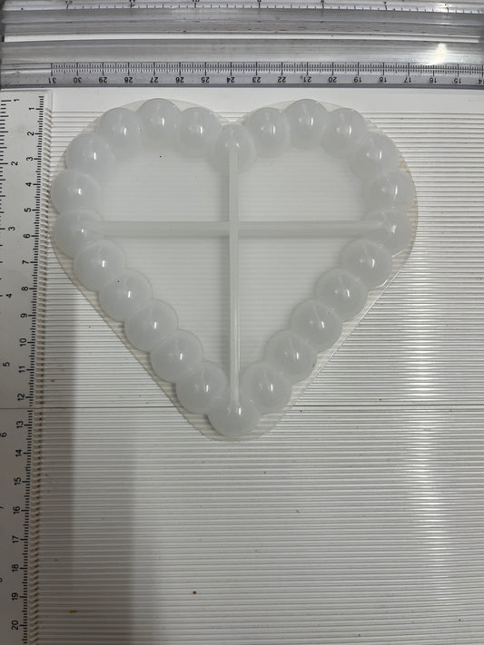 Heart Tray mould with Bubble Border
