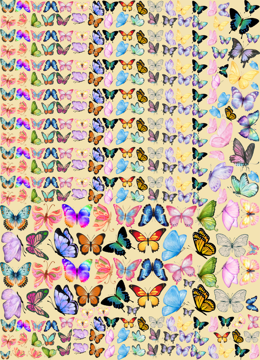 Butterfly sheet (pill of sticker)a4 size 03