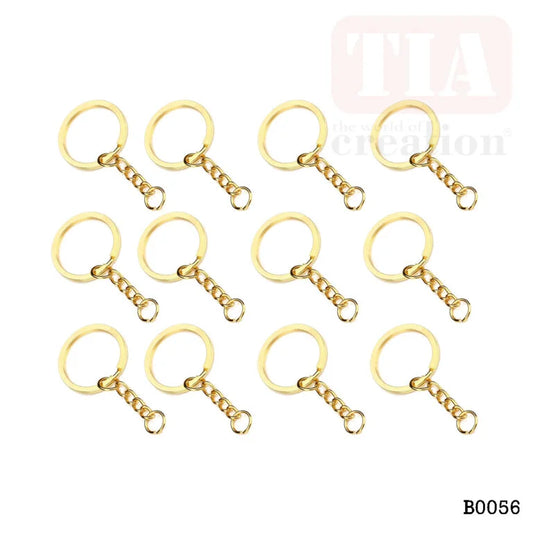 KEY CHAIN RING GOLDEN 10pc
