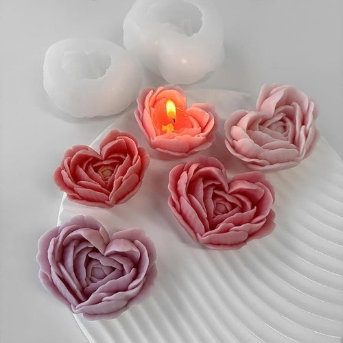 3D flower heart candle handmade mould