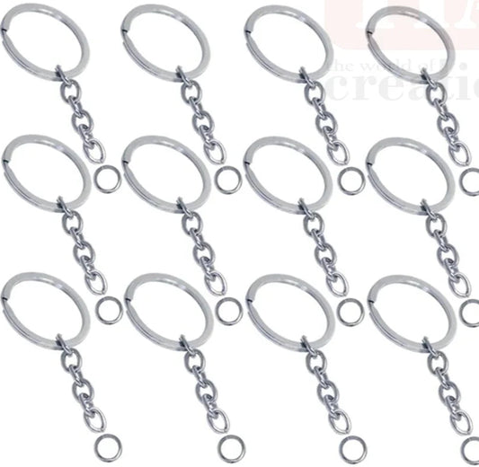 KEY CHAIN RING SILVER 10PC