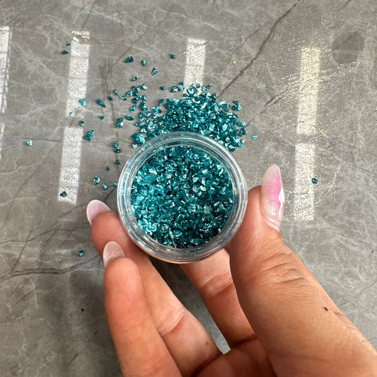 Glass granules sea blue