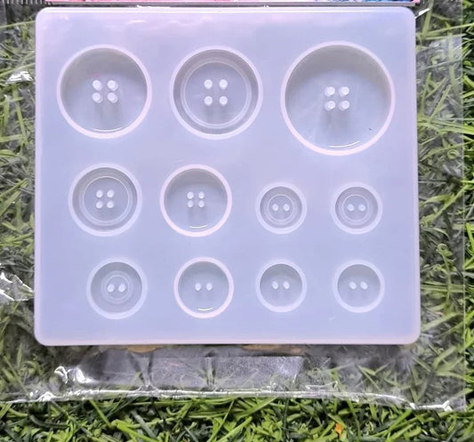 Button 14 Cavity Silicon Mould