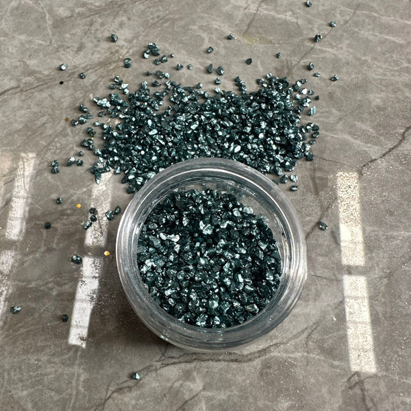 Glass granules Teal green